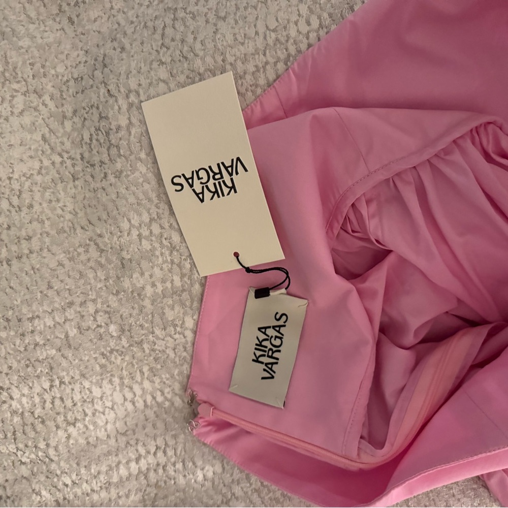 Kika Vargas Avril floral-appliqué cotton-poplin top pink M NWT - Picture 4 of 6